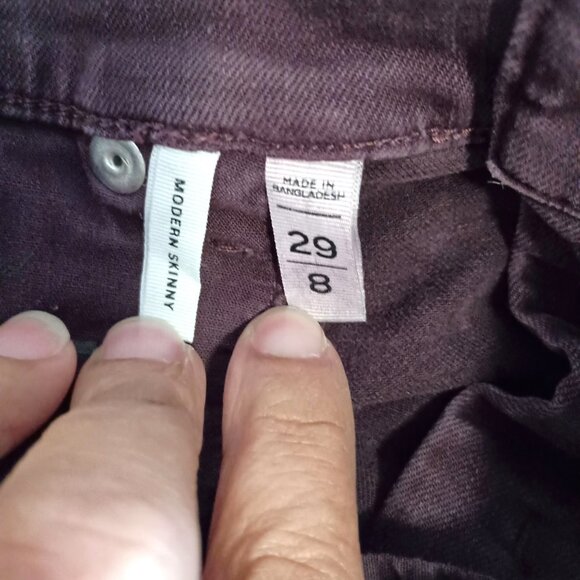 Ann Taylor LOFT Modern Skinny Ankle Jeans Sz 8/29 Dark Purple Stretch Denim - Picture 7 of 9
